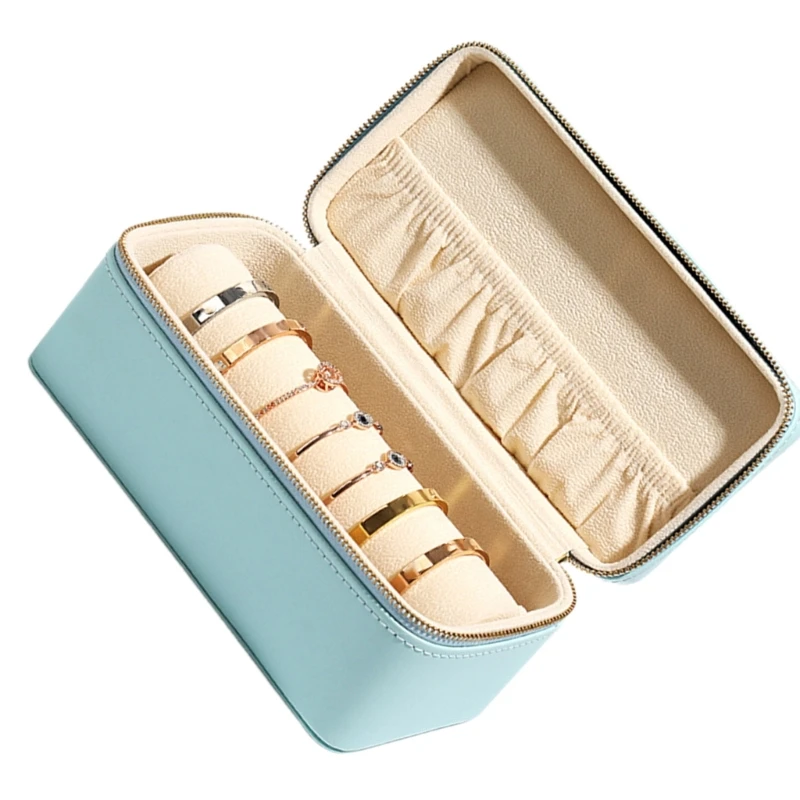 Y4QE Sophisticated Jewellery Box with Lockable Layers and PU Leather Home Accessory