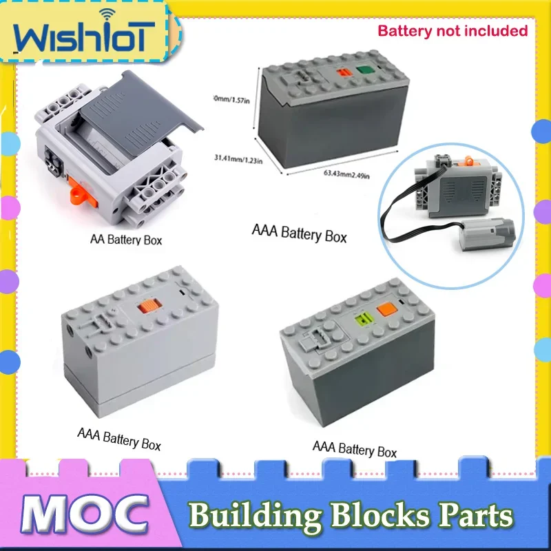 MOC AA/AAA صندوق بطارية اللبنات أجزاء الطاقة لتقوم بها بنفسك اللعب اكسسوارات للطوب روبوت/سيارة/قطار/محرك لعبة مجسمة أداة السلطة