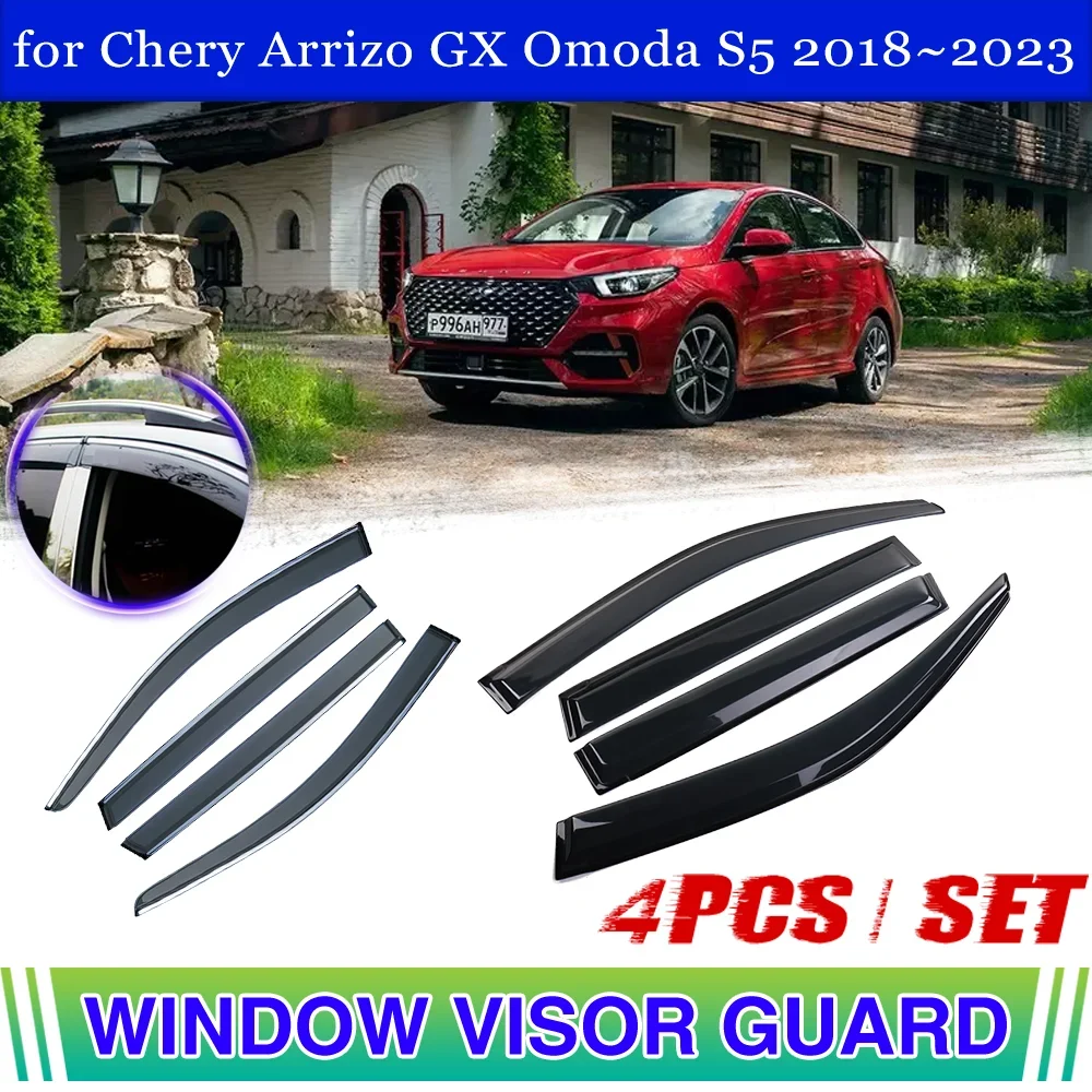 

Car Window Visor for Chery Arrizo GX Omoda S5 2018~2023 Vent Awning Door Sun Rain Eyebrow Smoke Guard Cover Deflector Accessorie