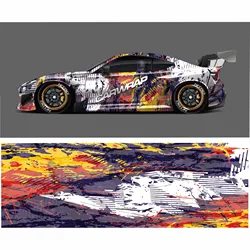 Graffiti Car Decal Car Full Wrap Sticker Decorative Cut Body Racing Graphic Decal Vinyl Wrap Modern Design Red Retro Width 60cm