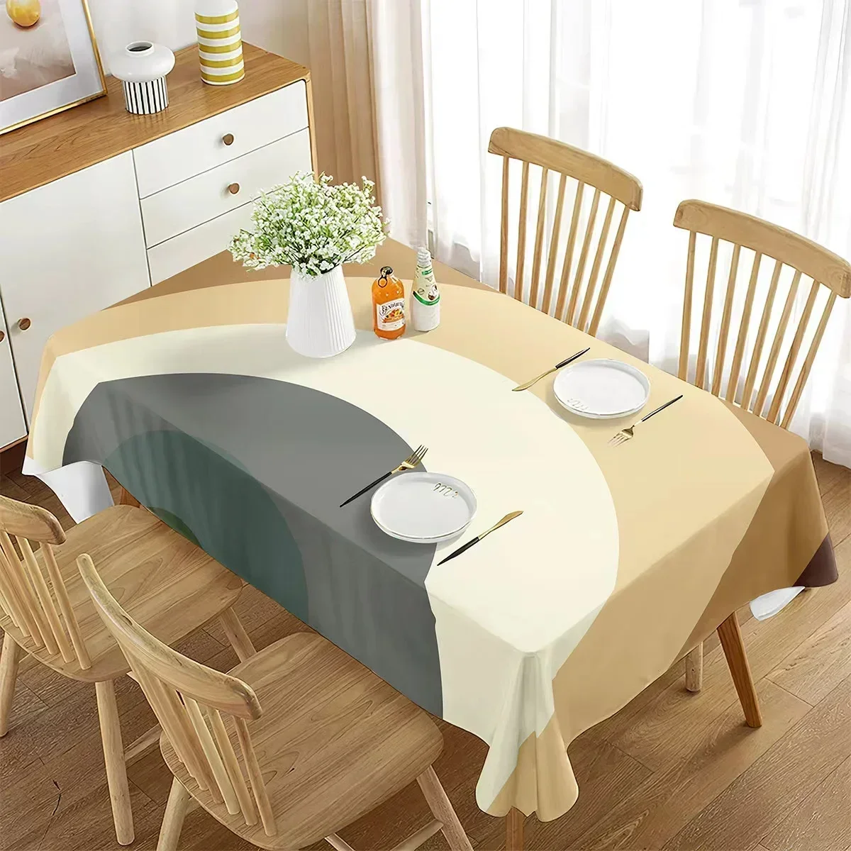 

Dustproof table table home printed tablecloth 2024 skyblue