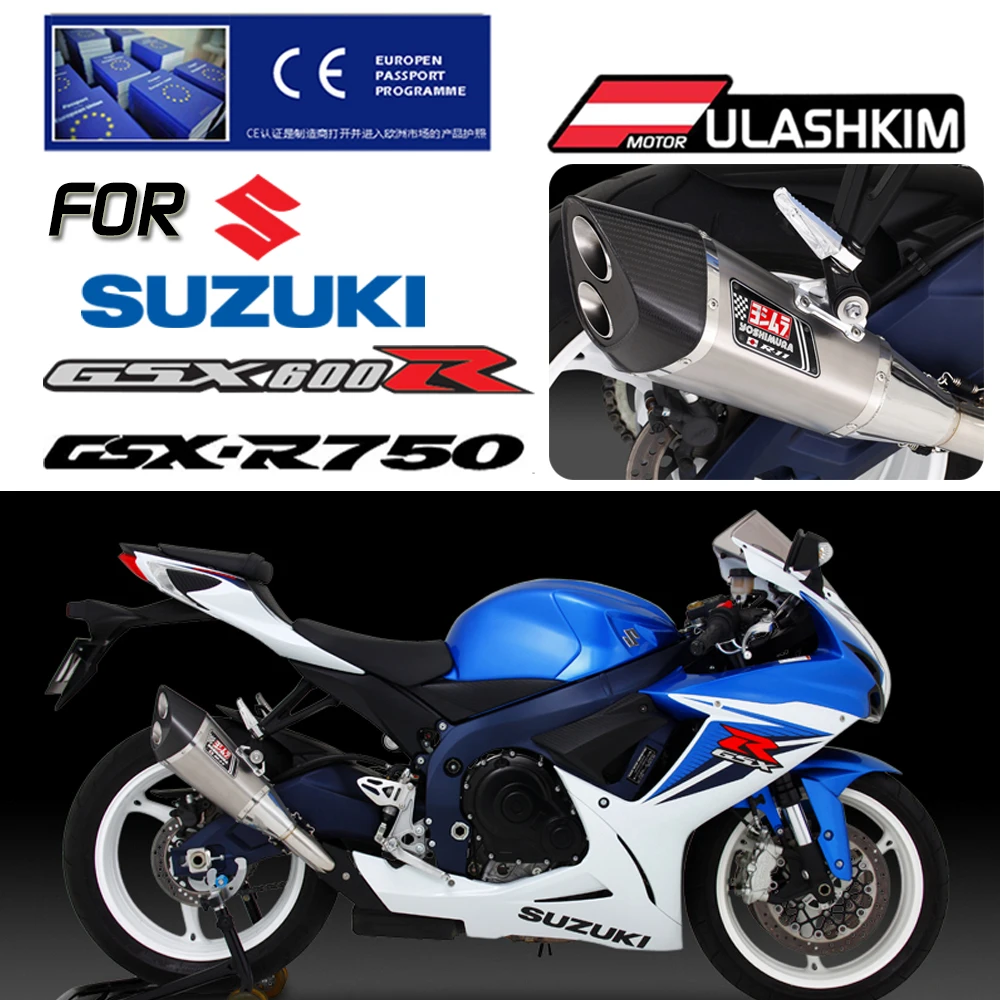 GSX R600 R750 Exhaust Full System For SUZUKI GSXR600 GSXR750 Muffler Escapes Sliencer