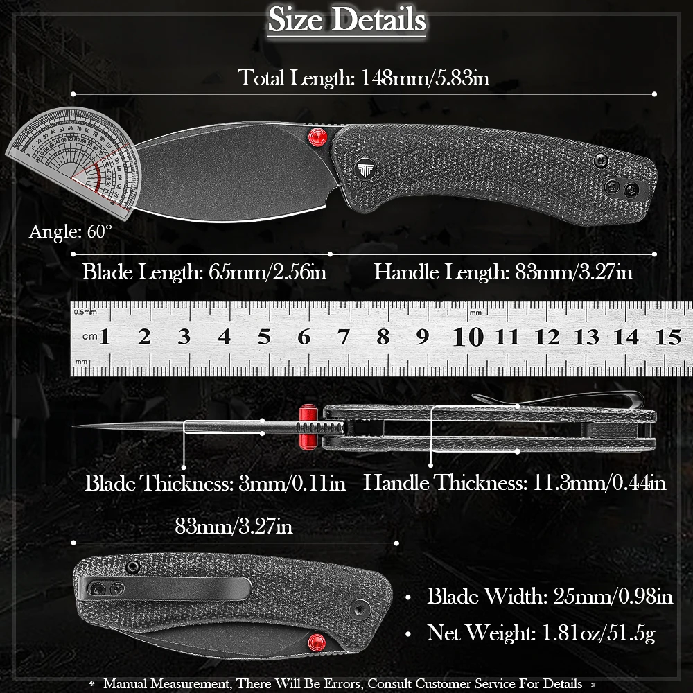 Cuchillo plegable TRIVISA Koala-B – EDC táctico para acampada y caza - imagen 5
