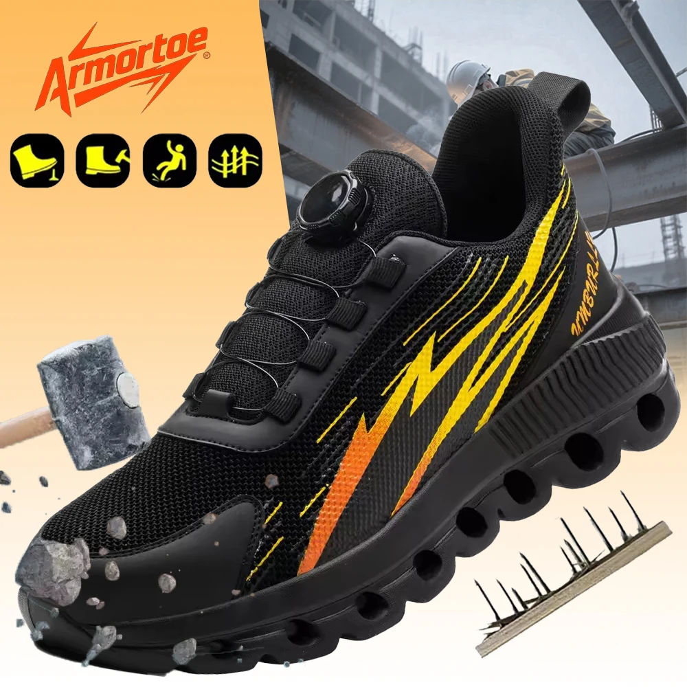 

ArmorToe Four Seasons Models Swivel Buckle Breathable Steel Toe Safety Shoes Comfortable Shock-absorbing Work Shoes #Armor2701