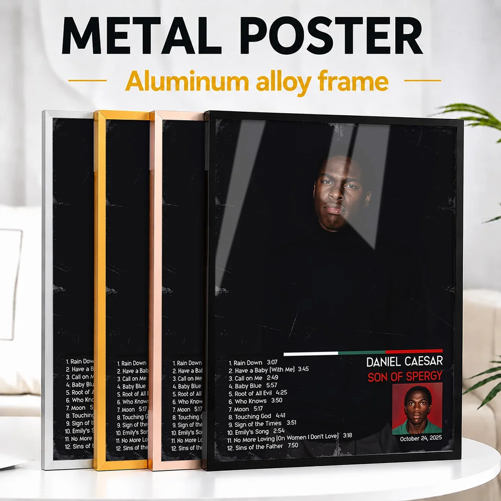 Daniel Caesar Son Of Spergy Framed Aluminum Metal Poster Personalized Photographic Wall Art For Listening Lounge And Bedroom