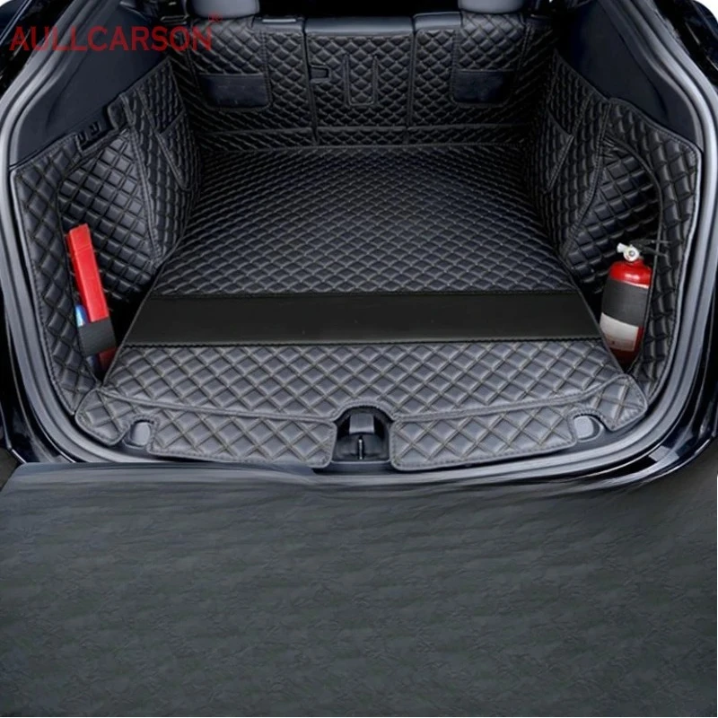 For Tesla Model Y Trunk Mats Fully Surrounded Leather Durable Cargo Liner Boot Carpets Full Coverage Car Interior Accessories