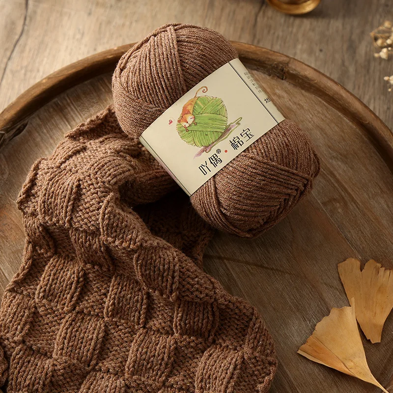 

Organic Combed Cotton Yarn 4ply Baby Milk Knitted Yarn For DIY Craft Sweater Hat Dolls Scarves 1 Ball 40g Soft Wool Crochet Yarn