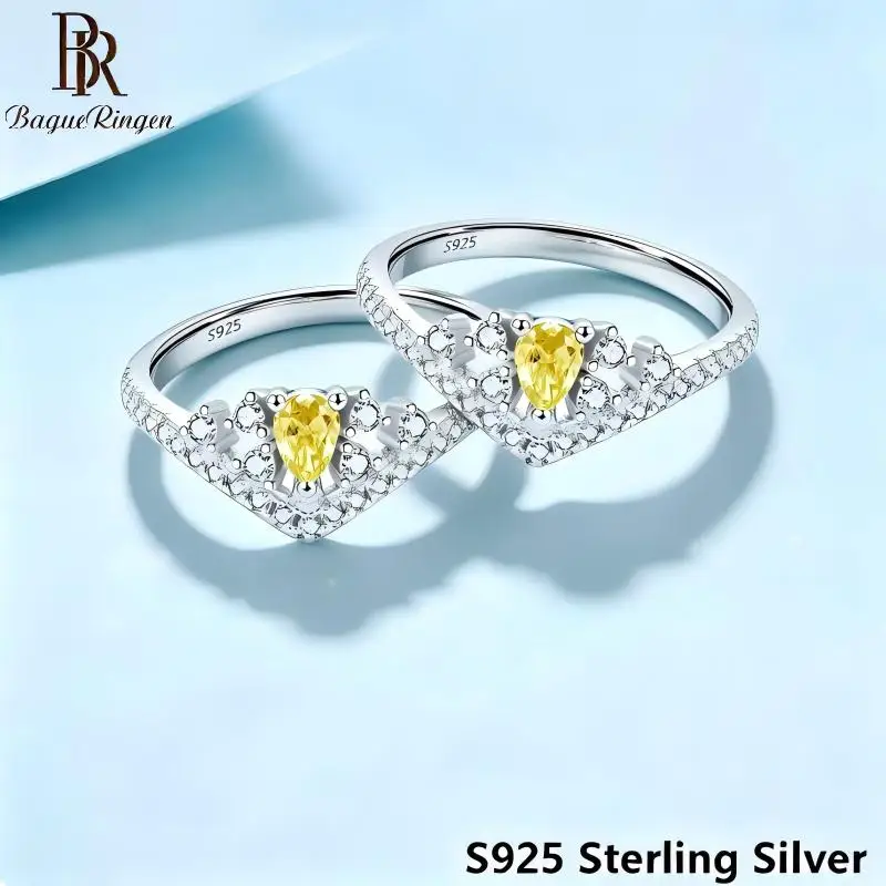BR s925 Sterling Silver Elegant and Luxurious Crown Ring with Premium Finish  Ideal Gift for Girlfriend