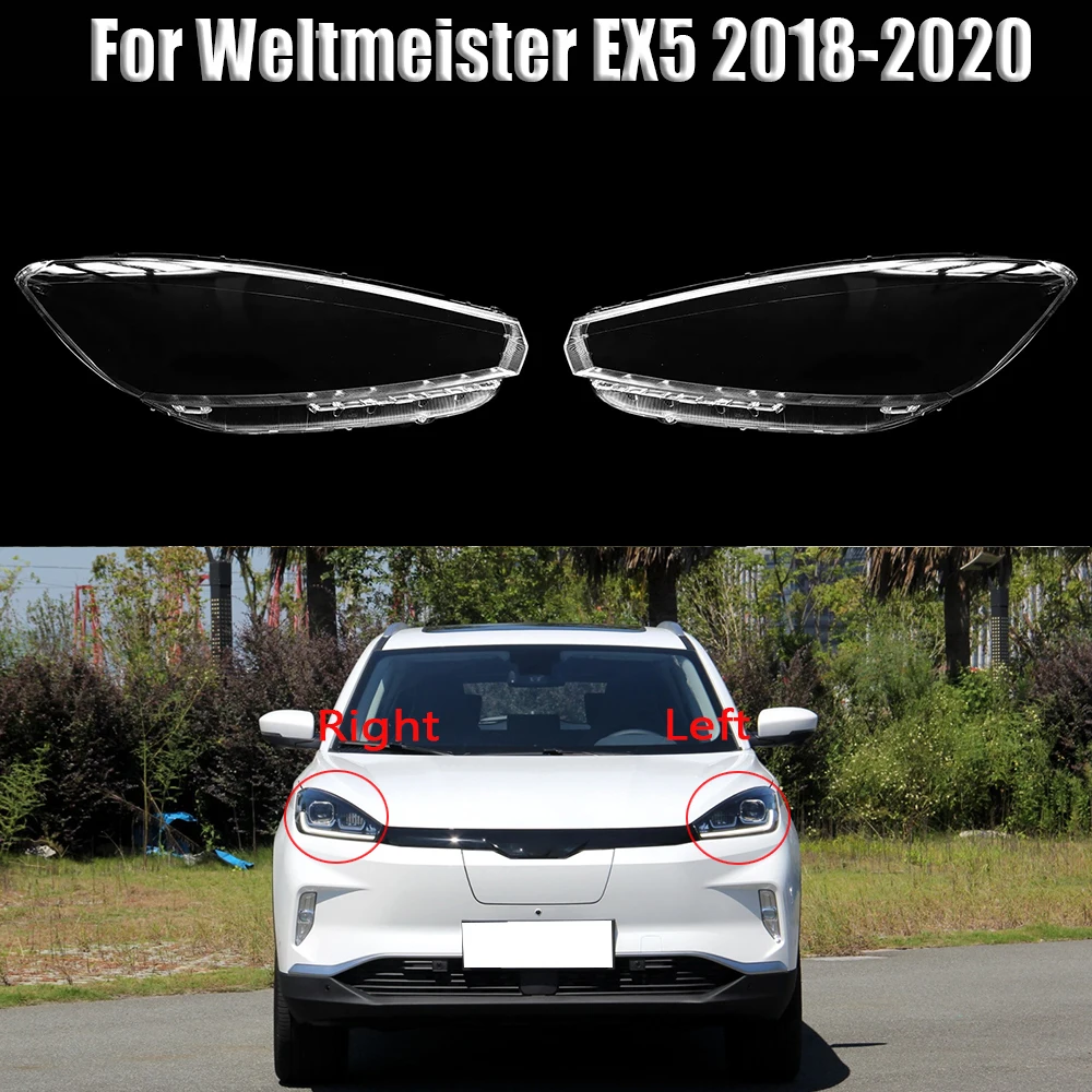 

For Weltmeister EX5 2018-2020 Front Headlight Cover Transparent Shade Lamp Headlamp Shell Plexiglass Replace Original Lampshade