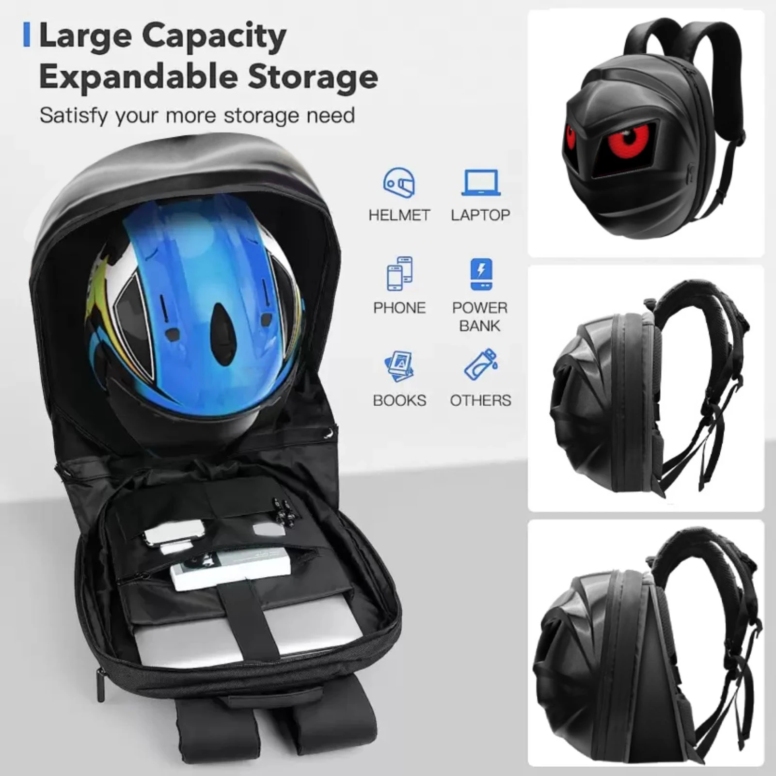 

Digital Backpack Multi Compartments LED Backpack APP Control Waterproof for Travel Hiking Motorcycle Riding for Laptop Tablets