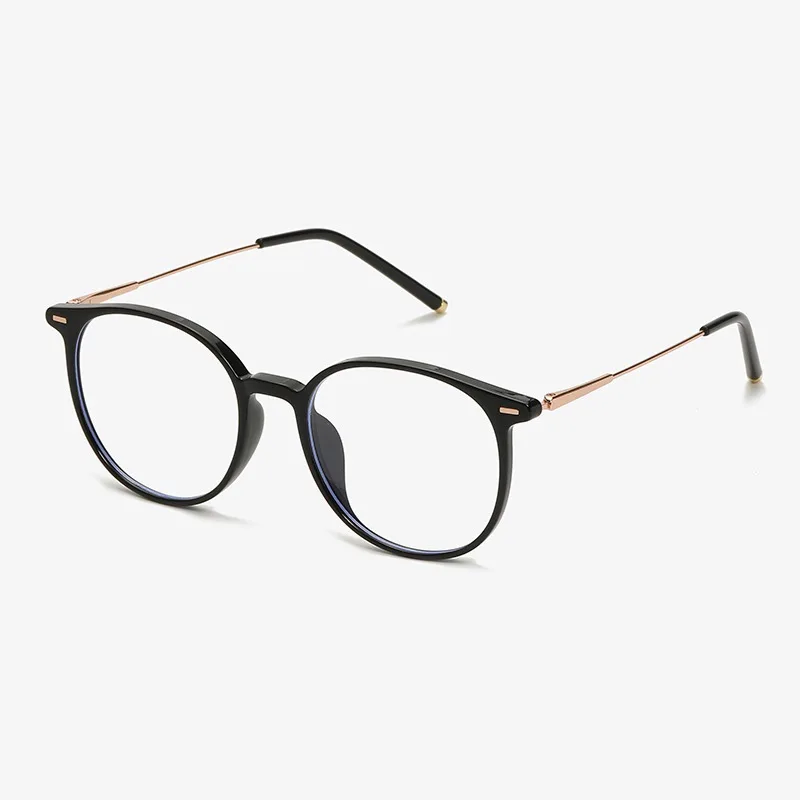 Trendy computer clear glasses semi rimless anti blue light blocking glasses men women ray filter eyeglasses frame no case