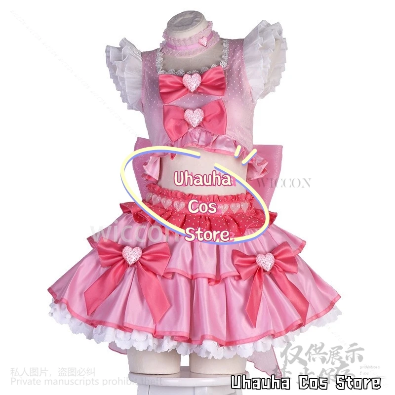Anime Shugo Chara Cosplay Hinamori Amu Costume Abito rosa Parrucche Lolita Uniforme natalizia di Halloween per ragazze Donna personalizzata