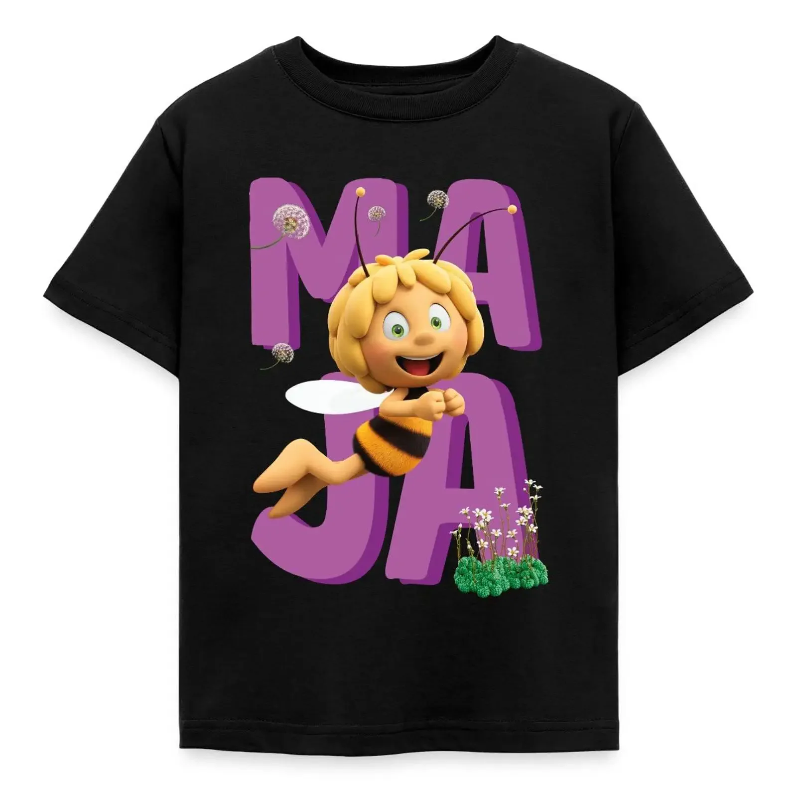 Camiseta Infantil Spreadshirt The Maya Bee 3 Maja Fliegt Vintage Lavada Casual Ligeiramente Estilosa Unissex Roupas de Designer