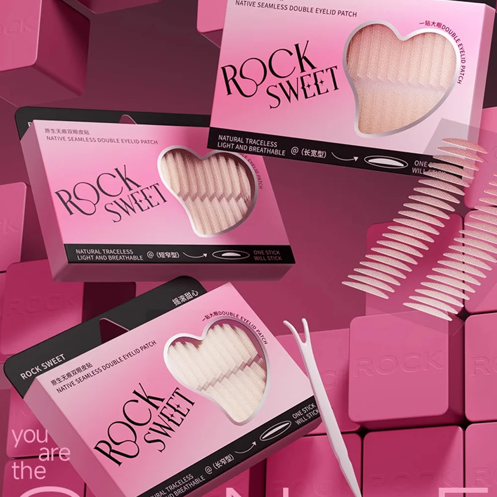 ROCK SWEET 240 Pezzi Adesivo Per Doppia Palpebra Impermeabile Miscela Invisibile Traspirante Nastro Per Doppia Palpebra Naturale Traceless