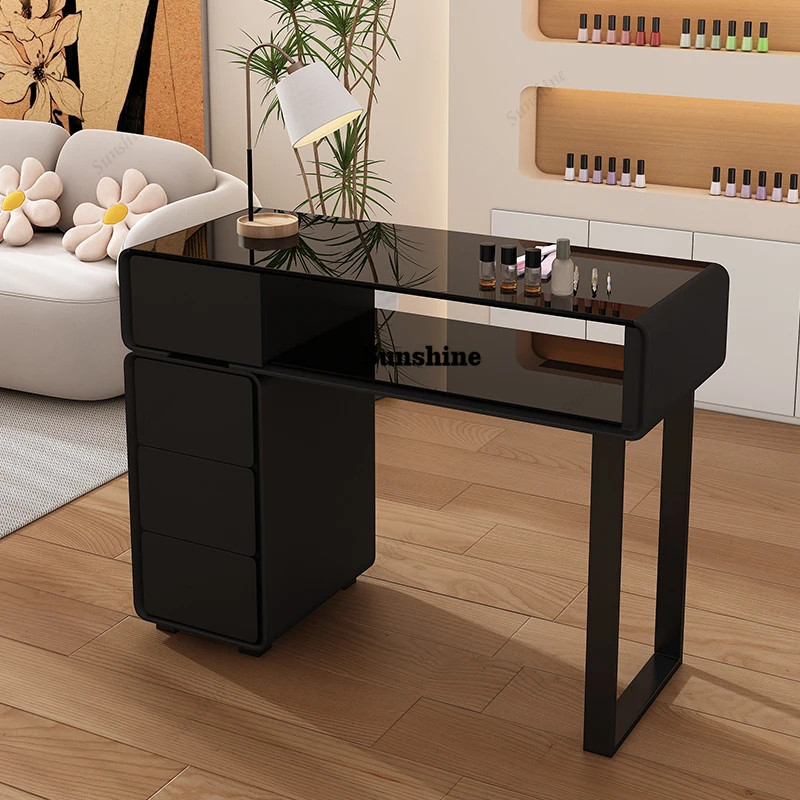 

Organisation Modern Nail Table Professional Oficce Black Beauty Nail Desk Salon Workstation Luxury Mesas Manicuristas Furniture