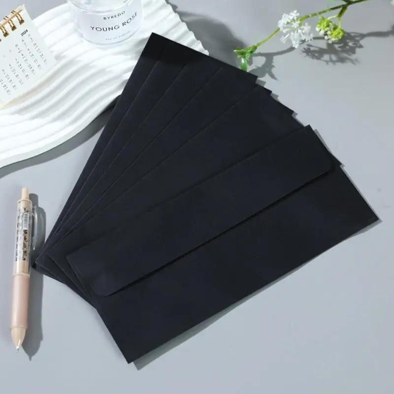 

100 шт., элегантные черные самоклеящиеся конверты, 10 размеров, для профессиональной переписки и приглашений, H8WD