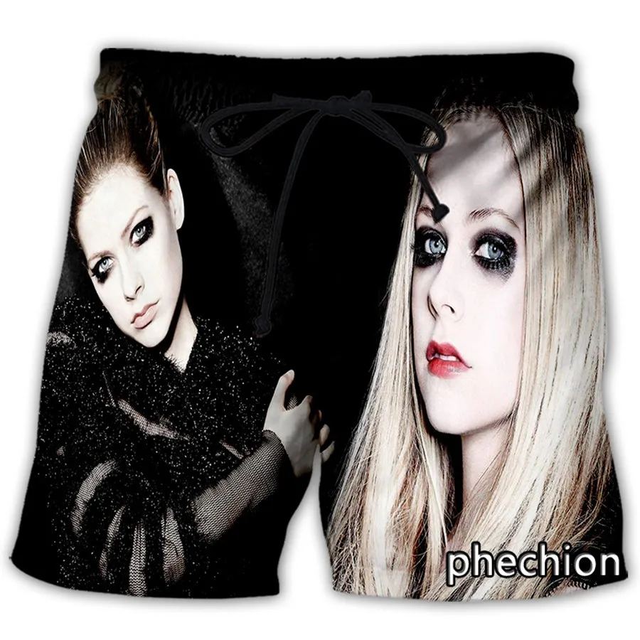 phechion New Fashion Men/Women Avril Lavigne 3D Print Casual Shorts Novelty Streetwear Men Loose Sporting Shorts L67