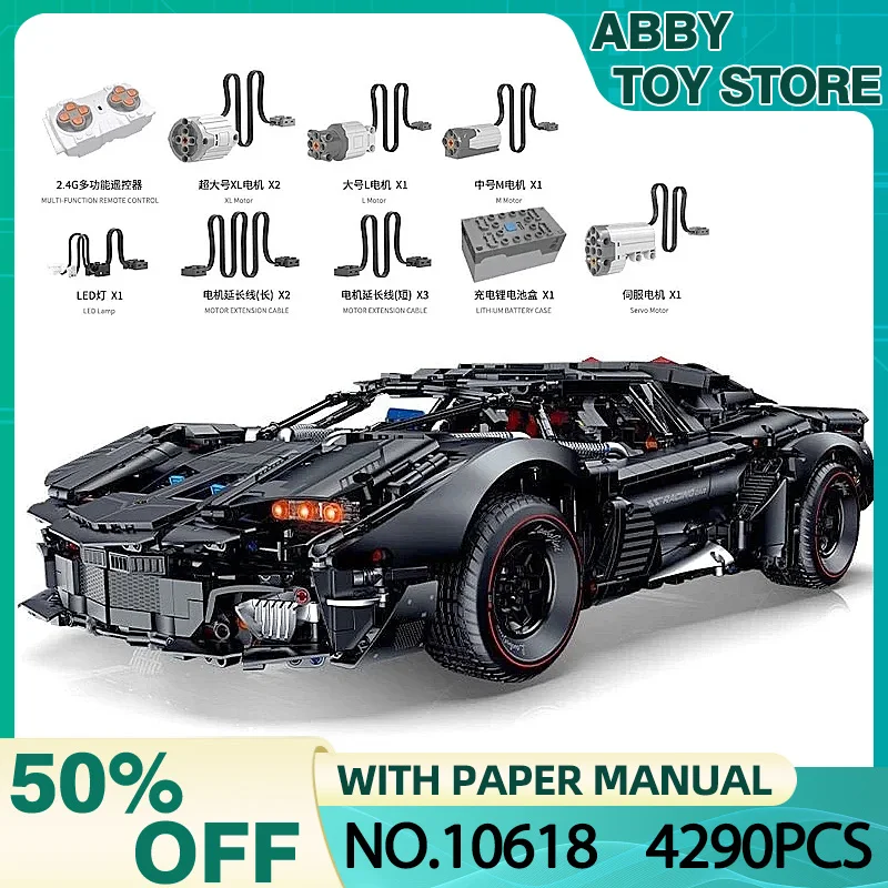 

GULY 10618 MOC 1:8 Technical Super Sports Car Model 4290pcs Building Blocks Bricks Puzzle Toy Christmas Birthday Gifts For Kids