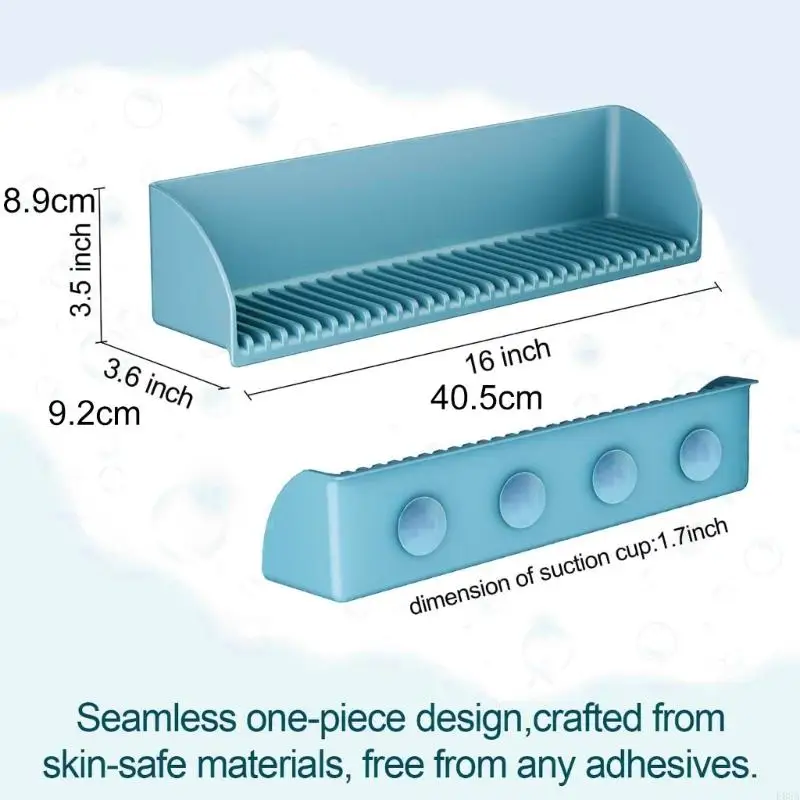 Silicone Materials Bathtub Splash Guard Multipurpose Suction Cup Baby Bath Storage Rack For Tub And Sink 