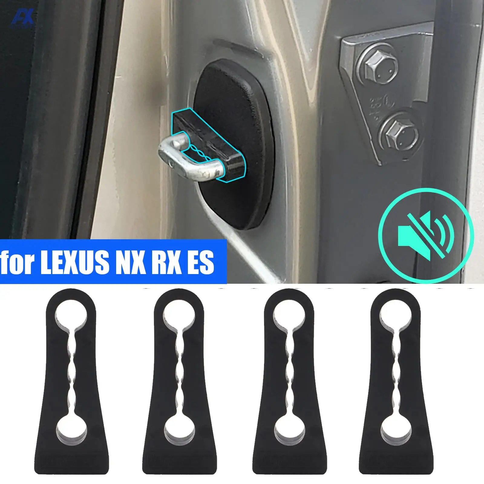 

Car Door Lock Deadener Damper Buffer For Lexus NX LX RX IS ES GX Rattling Quiet Noise Deaf Sound Insulation Soundproofing seal