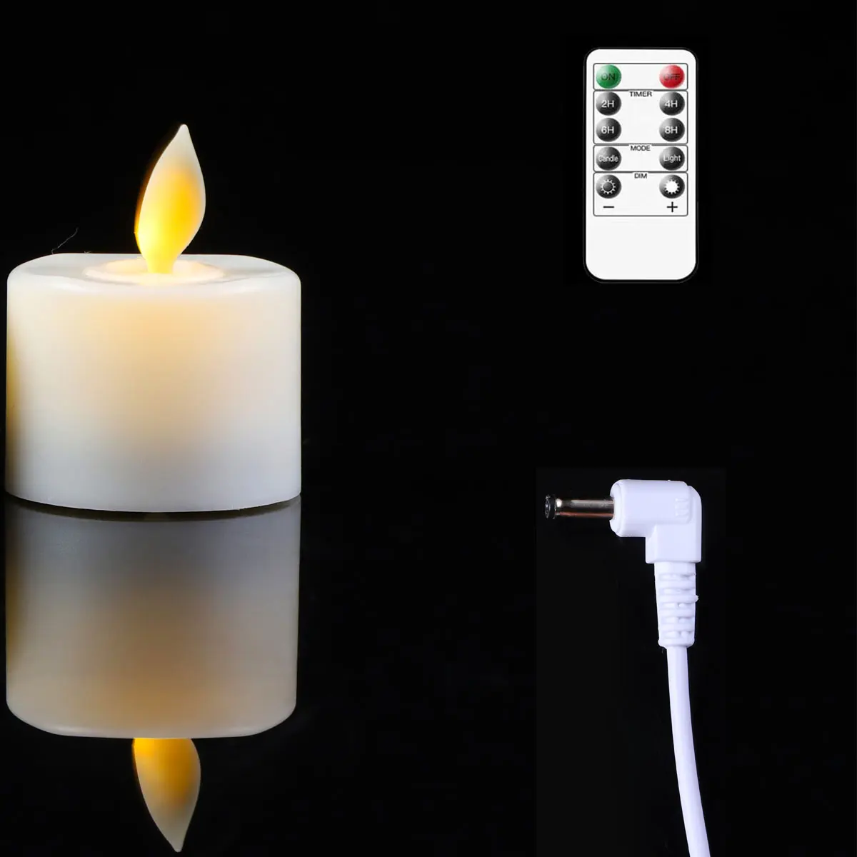 1/2/3/4 stuks oplaadbare bewegende lont theelichtjes met afstandsbediening, dansende vlam decoratieve kaarsen met timer