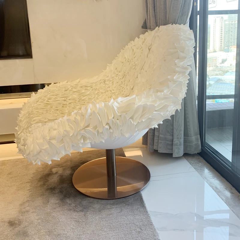 Simple decorative petal chair, fiberglass material, American writing , dining , dressing , hotel model room