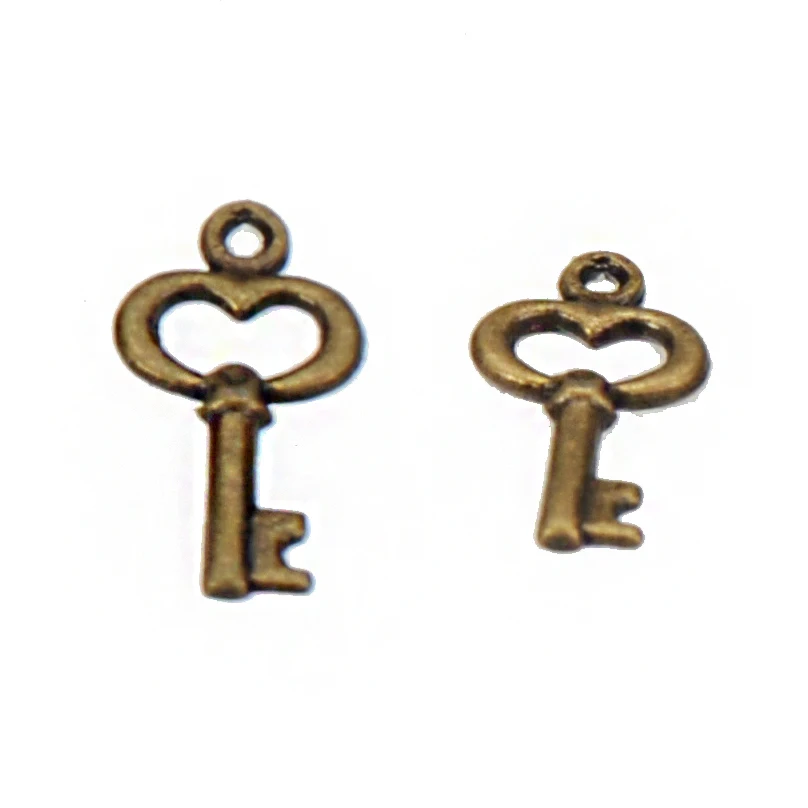 150pcs/lot Wholesales Charms Vintage DIY Jewellery Accessory Alloy Heart Small Keys Fashion Crafts Handmamde Berloques Dangles