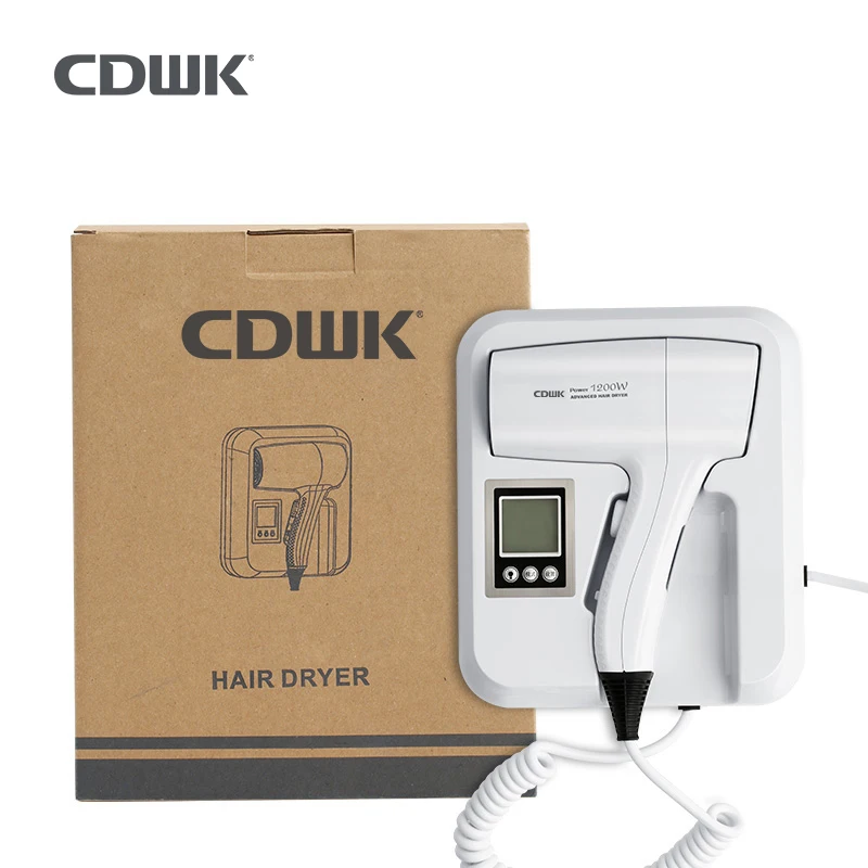 CDWK1200W 호텔 객실 가정용 플라스틱 헤어 드라이어용 벽걸이형 헤어 드라이어