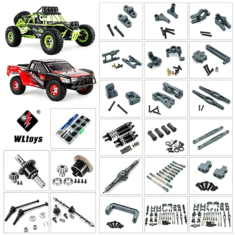 Wltoys 12428/12423 1/12 RC Auto Upgrade-Teile Schwingarm Differentialgetriebe Lenkungswelle Metall Aluminium Original-Komponente