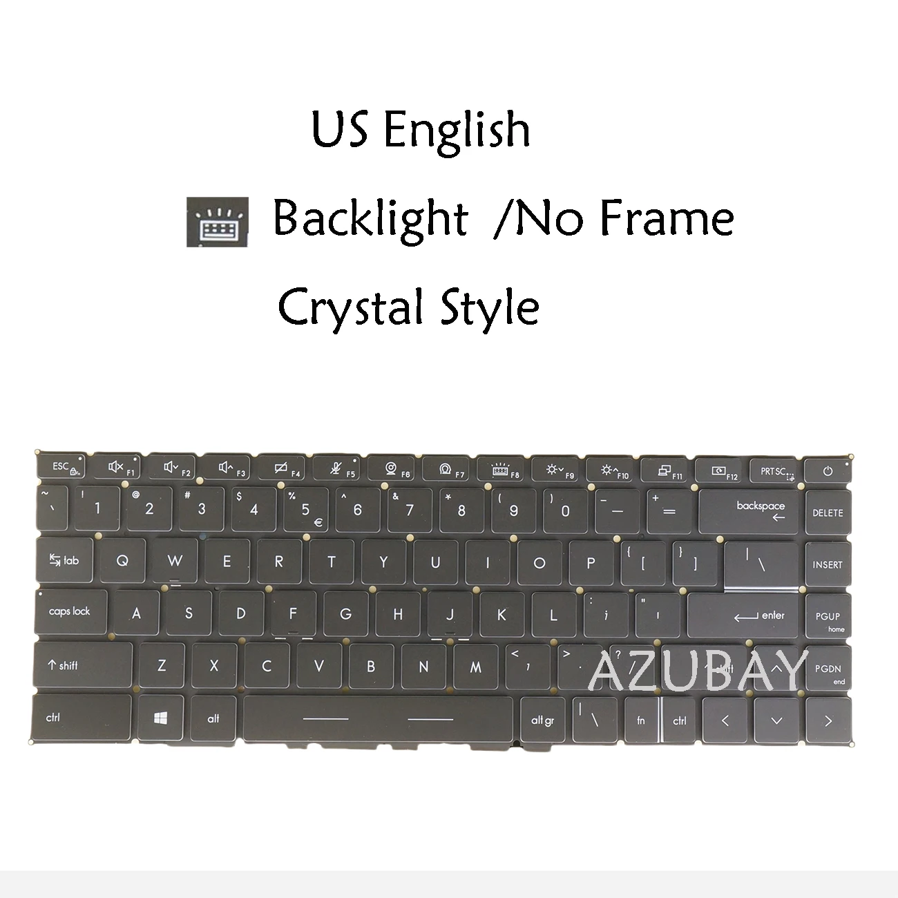 Laptop Keyboard For MSI Modern 14-B10 14-B11MOL 14-B5M 14-B4MW NSK-FFLBN 1D, 9Z.NJ2BN.L1D Crystal Style, Backlit US English
