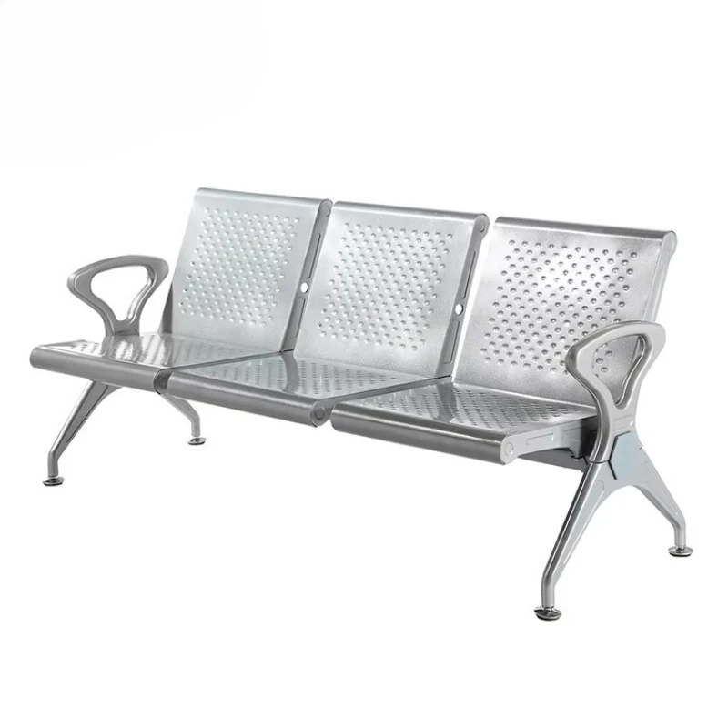 

Black 2 4 Seater Chair Metal Seat Waiting Shop Salon Waiting Chair