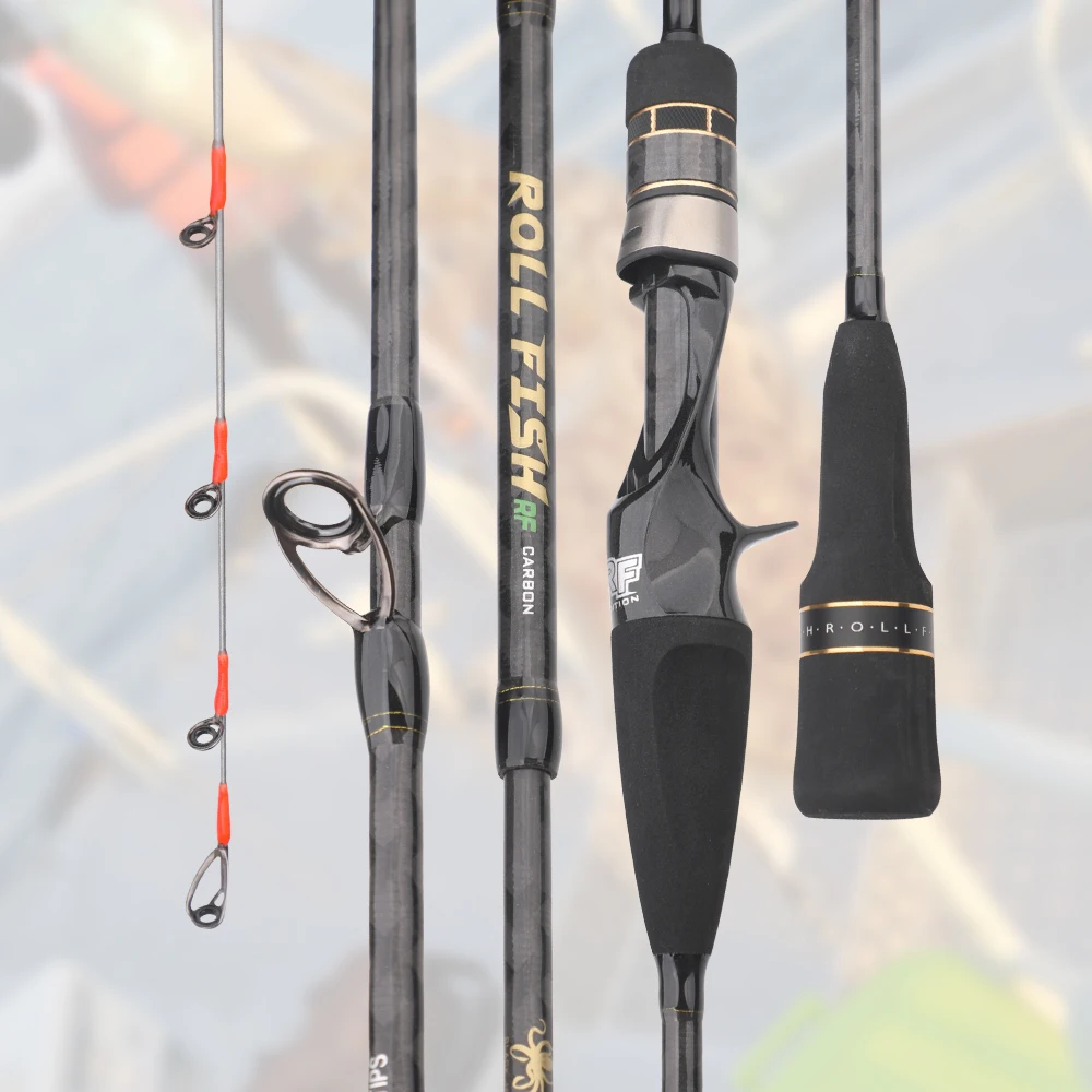 ROLLFISH Titanium Tip Octopus Squid Cuttle Rod 1.6M Action 7:3 Casting Carbon Fiber Saltwater Light Jigging Fishing Rod