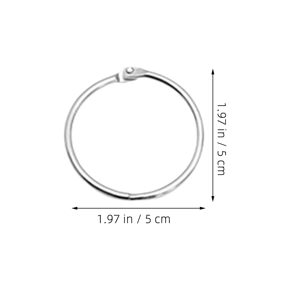 20pcs Iron Ring Binder Clips Metal Hinged Rings For Diy Albums Keychains Documents Organization Book Index Cards Loose Leaf