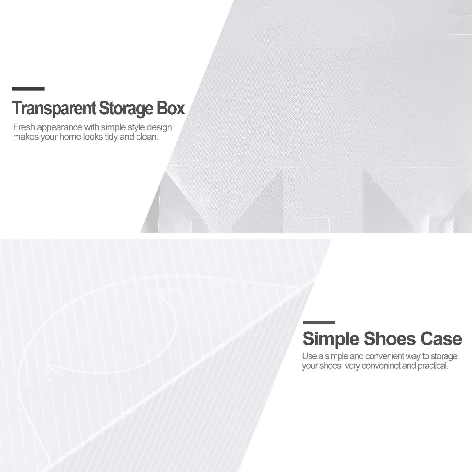 

6Pcs Plastic Shoes Organizer Transparent Box Stackable Scratch Resistant Tidy Clean Appearance Home Use Transparent Storage Box