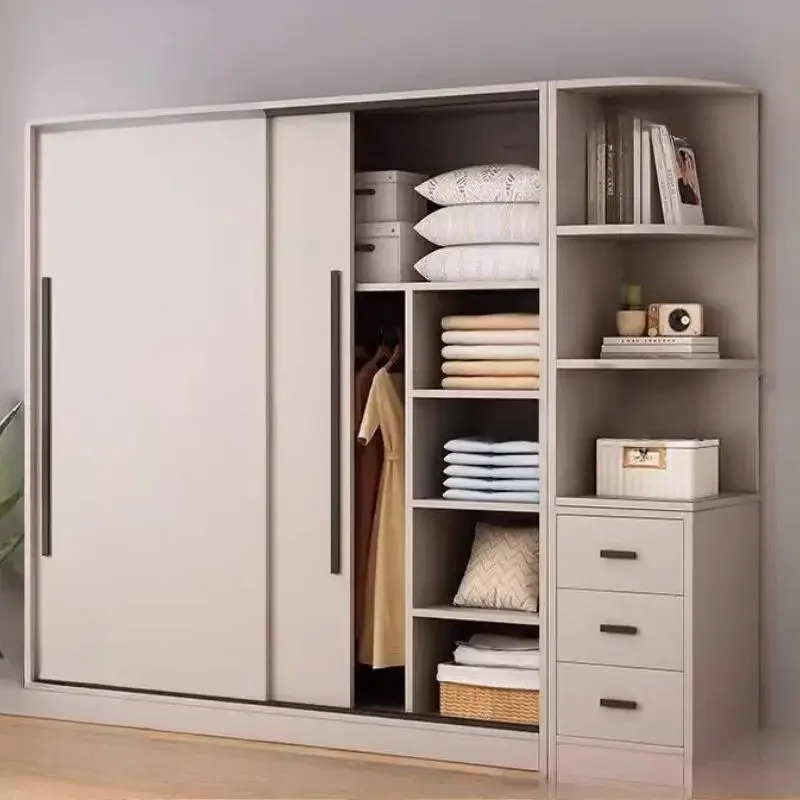 Luxury Storage Wardrobes Closet Wooden Adults Tall Space Storage Wardrobes Cute Drawers Saving Guarda Roupas Furniture For Home