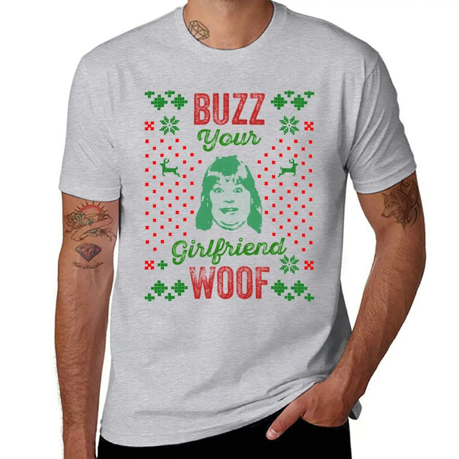 

New Buzz Your Girlfriend Woof! Home Alone - Funny Christmas Shirt - Funny Home Alone Shirt - Ugly Christmas Sweater T-Shirt