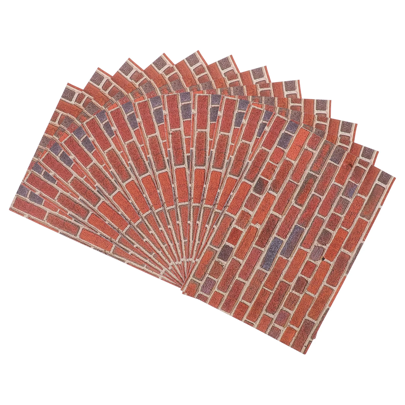 

12 Sheets Decor House Wallpaper Brick Dollhouse Stickers Removeable Cladding Accessories Covering Peel and