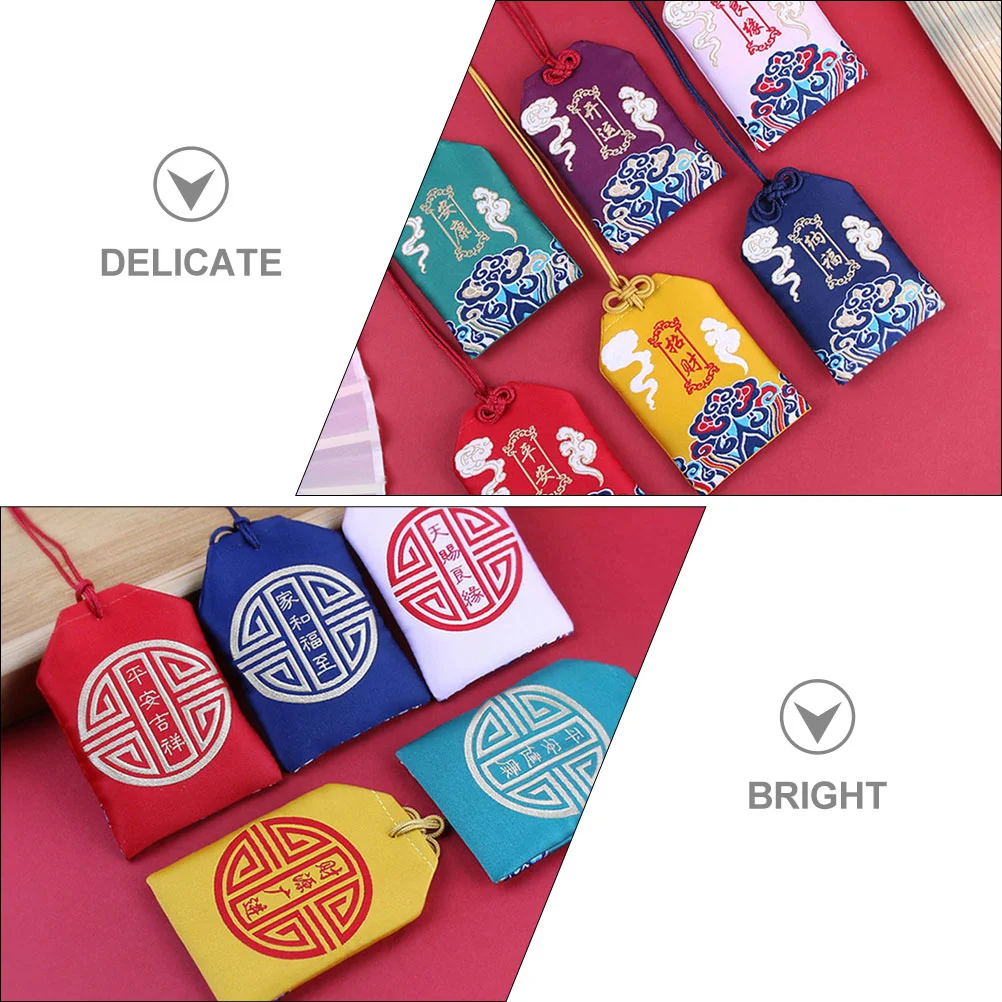 6 ชิ้น Blessing กระเป๋าญี่ปุ่น Omamori Lucky Amulet กระเป๋าสไตล์ประณีตที่ละเอียดอ่อน DIY จี้จีน