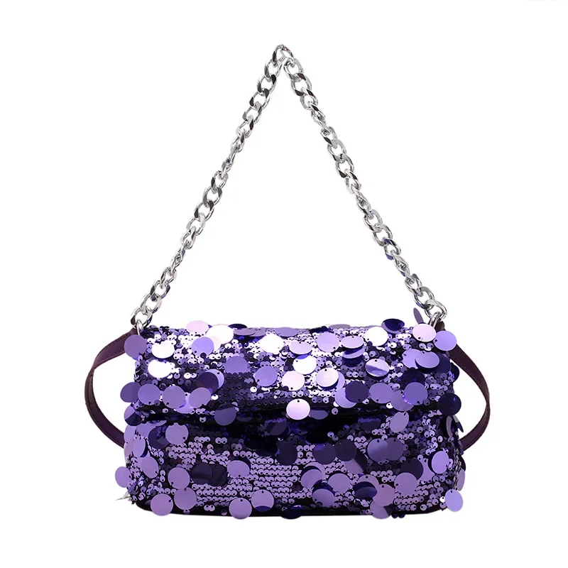 Fashion Party Handbgas Sequin Handheld Bag for Women New Korean Fashion Shoulder Crossbody Dinner Bag Sequins Tassels Chains