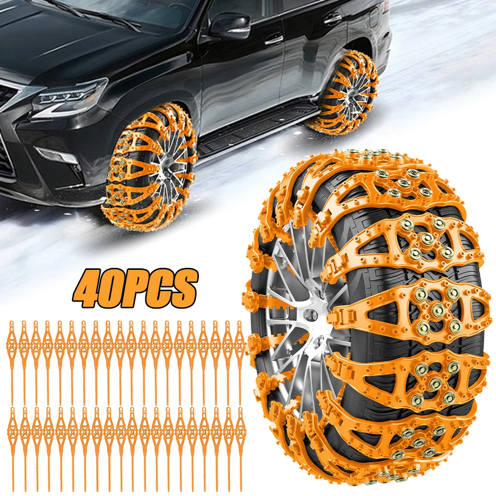 

3/12/40pcs Car Snow Tire Chains Mud Tyre Wheels Thick Anti-Skid Belt For Car/SUV/Truck Portable Easy to Mount Emergency Traction