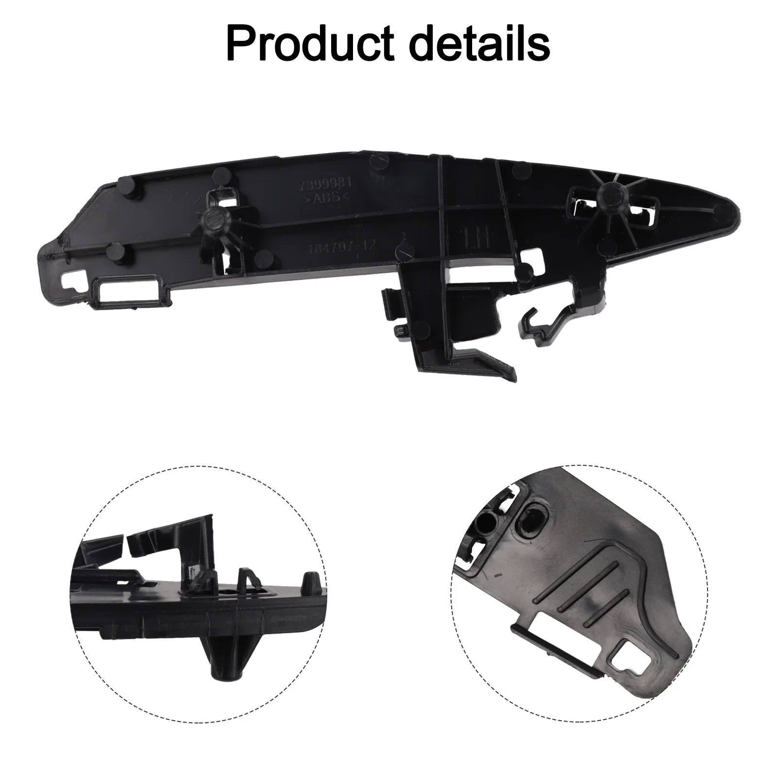 

Кронштейн крепления переднего левого бампера, легко заменяемая деталь для замены поврежденной, номер OE 51117399981, как показано на фото.