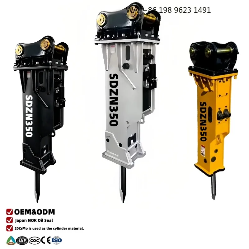 2 Year Warranty Custom High Efficiency Hydraulic Breaker Building Concrete Demolition Tool 1.5-7 Ton Excavator