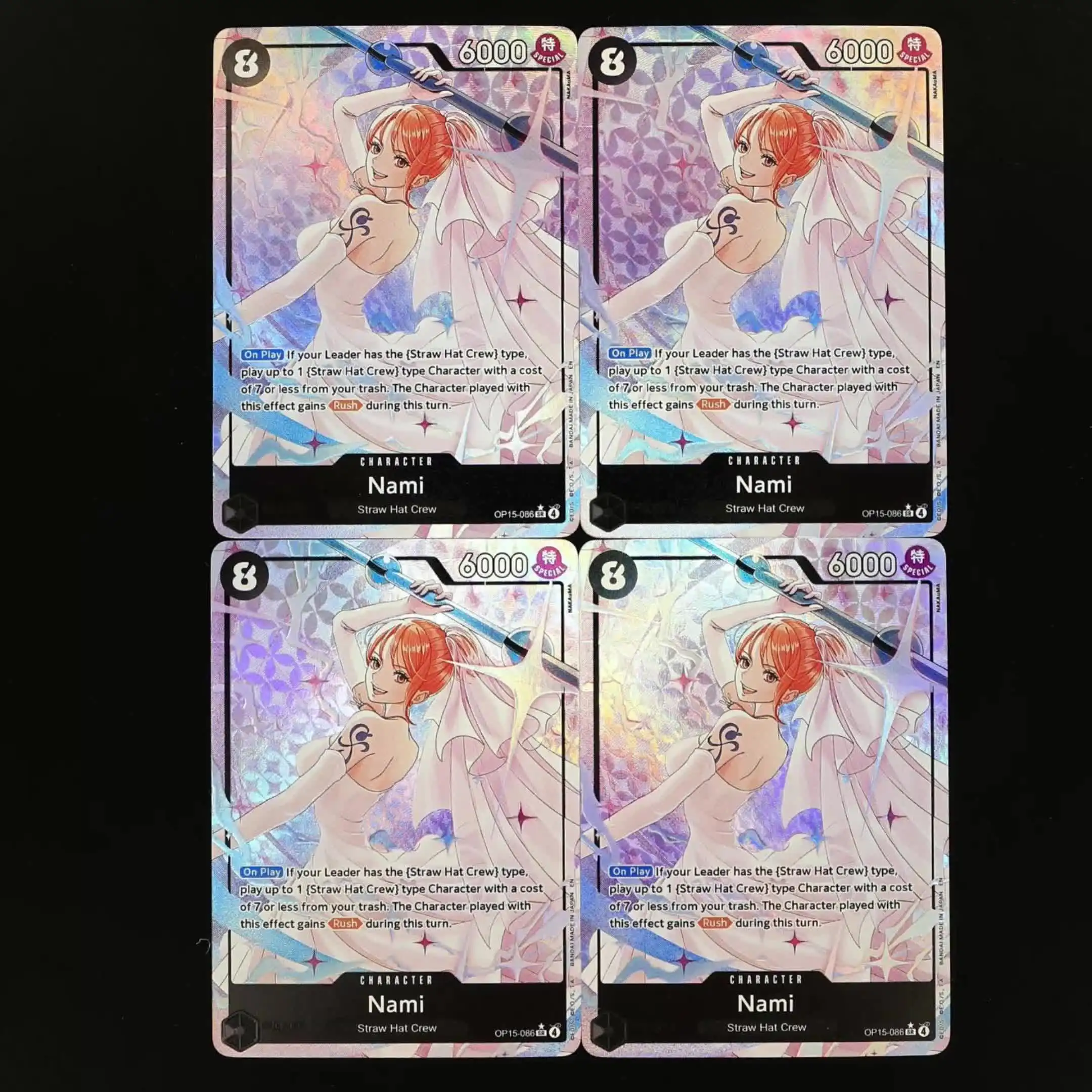 ワンピース TCG OPCG 英語版 OP15-086 ナミ SR プレイセット 8 コスト