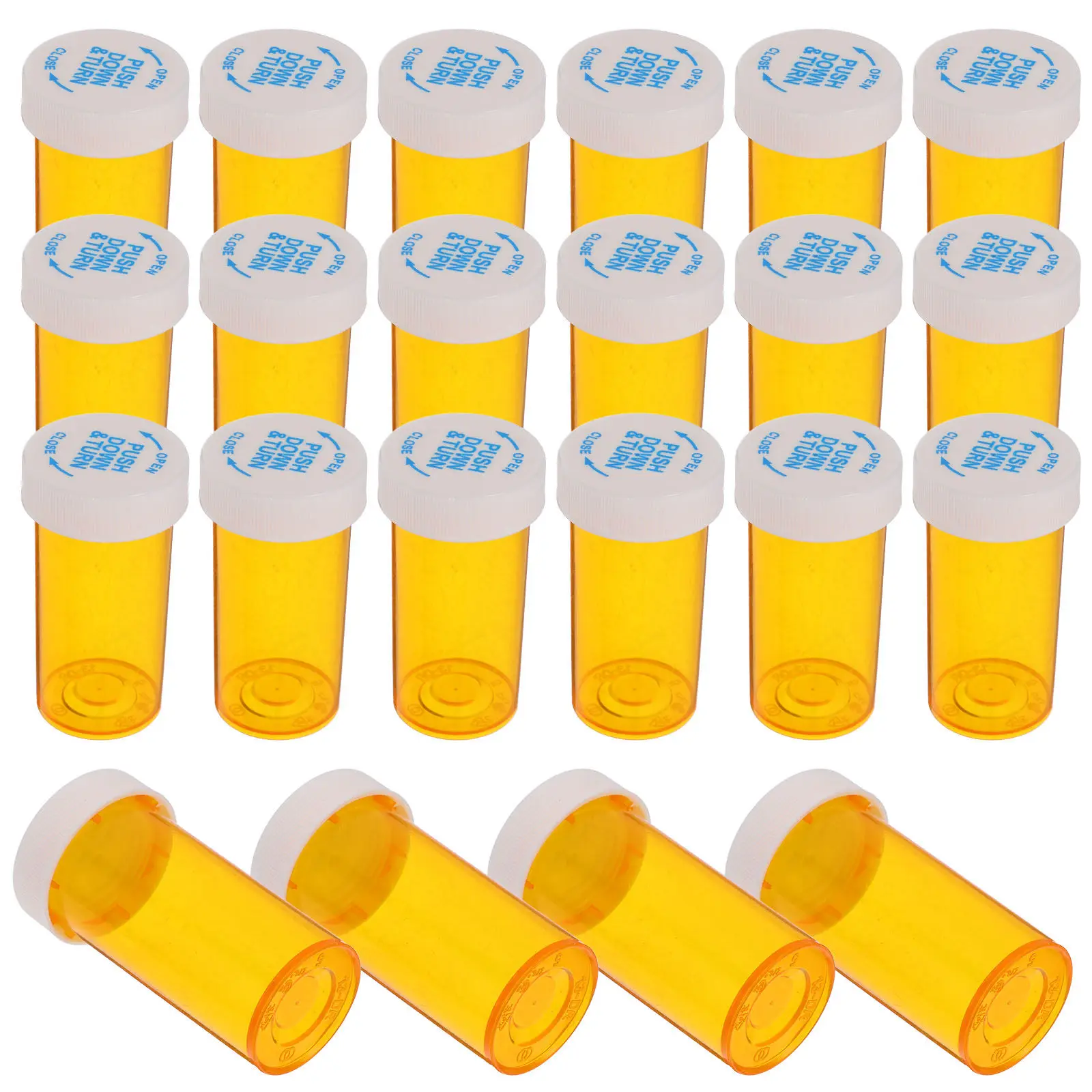 25Pcs Health Supplement Packaging Bottles High Durability PP Travel Medicine Container Portable Small Organizer Protective