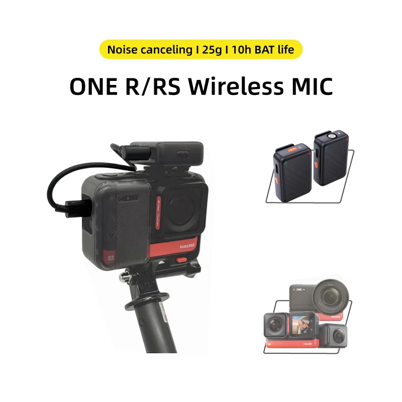 wireless microphone mic for Insta360 One R one RS action camera mic audio no need mic adapter sport camera Accessory hifi sound