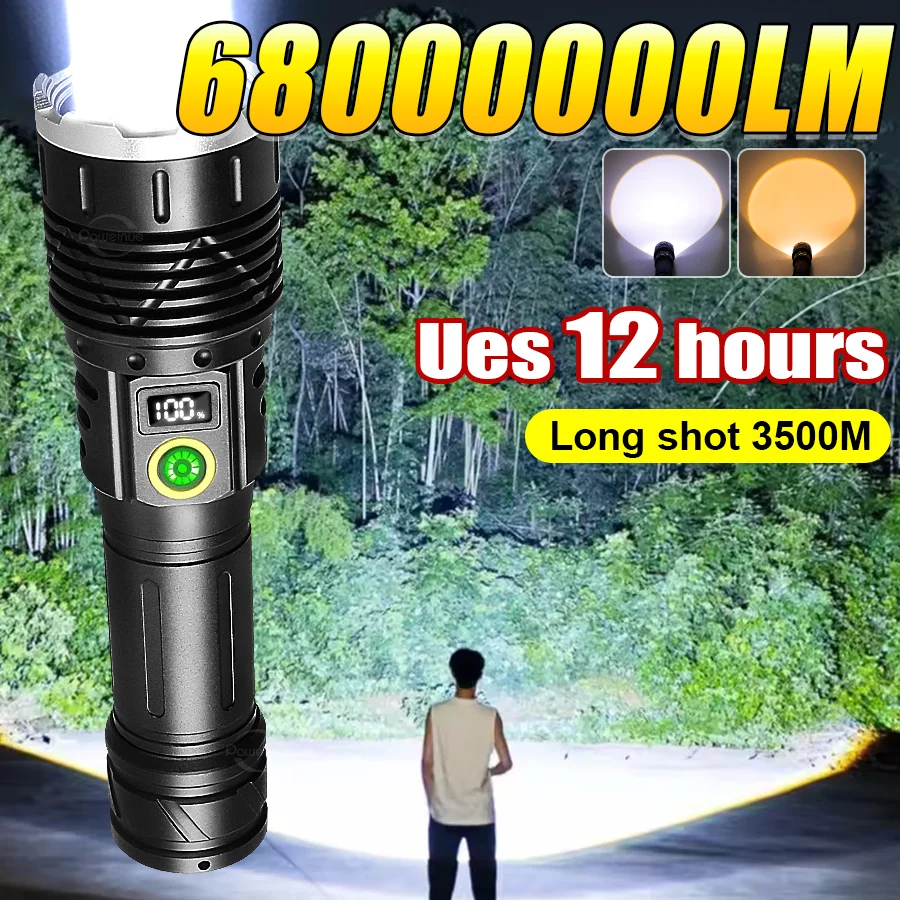 High Strong Power Led Flashlights Tactical Flash Light Rechargeable Lamp Ultra Bright Lamp Camping Fishing Defensa Zoom Lantern