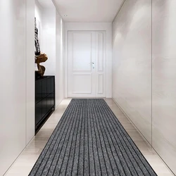 Felpudo de cocina antideslizante lavable DIY, alfombra larga para pasillo, entrada de pasillo de baño, corredores de alfombra de cocina a rayas de Color sólido