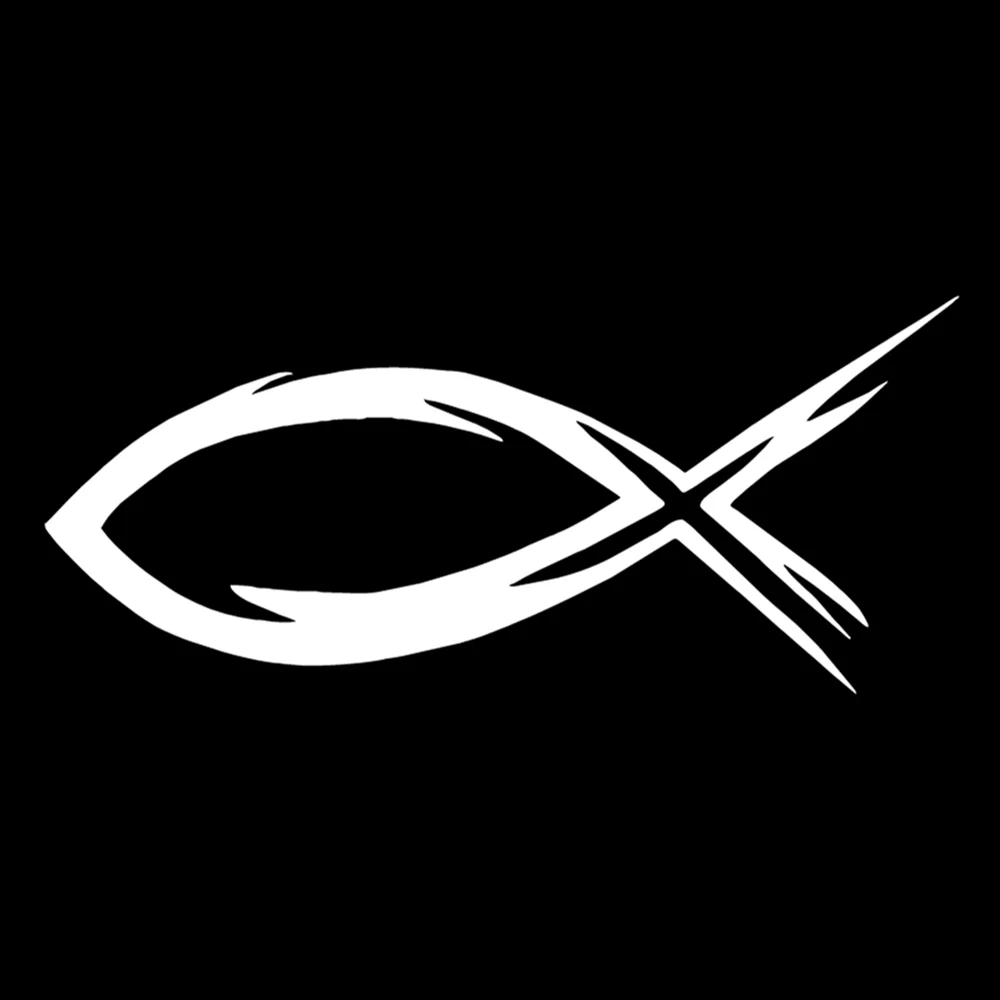 Christian Fish Symbol НАКЛЕЙКА Car Sticker Vinyl Decal Religious Tuning Decor For Auto Truck SUV Window Door Side Mirror Bumper