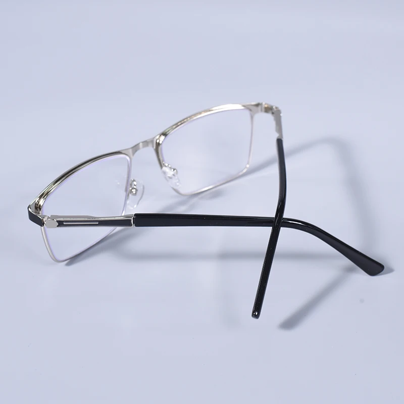 Männer Blau licht blockieren Lesebrille für Männer Metall Rahmen Magazin Leser Übergroßen Frühling Scharnier Rahmen Doppel Farbe + 125 + 175 + 22 – Detail 8