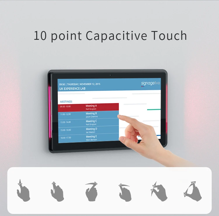 13 22 23 Inch Interactive Touch Wall Mount Industrial Panel Win Android Tablet NFC Poe Lcd Panel Kiosk Touch Screen